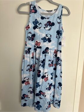 Disney-Patriotic Print-Minnie and Mickey Light Blue Dress